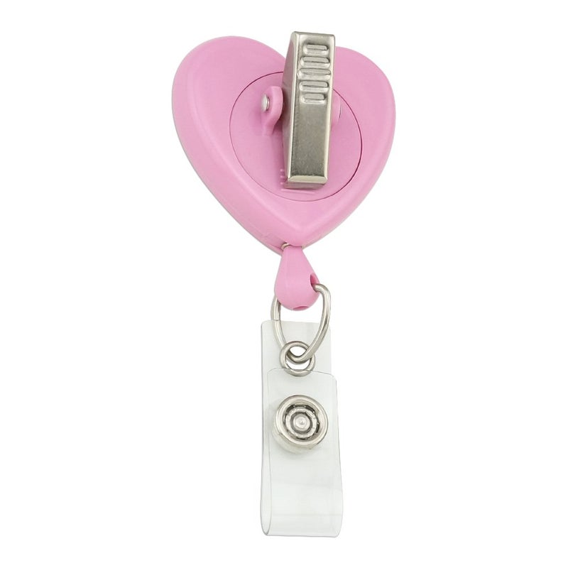 GRAPHICS & MORE Black Cat in Window Heart Lanyard Retractable Reel Badge ID Card Holder - Pink - Image 3